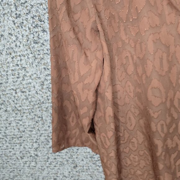 Chicos Top Womens 0 US Small Brown Textured V Neck 3/4‎ Sleeve Blouse Ladies - Picture 2 of 7